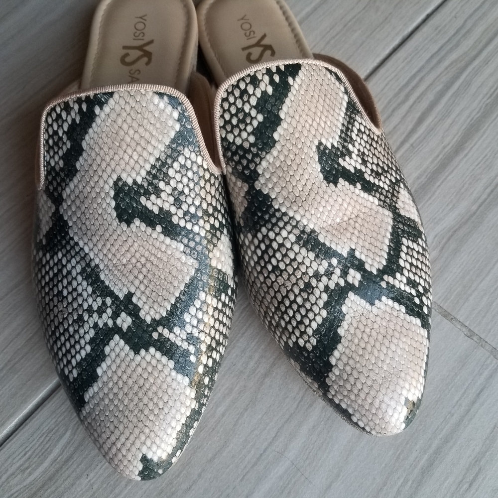 Yosi Samra YS Mules Size 8 Snake Print
